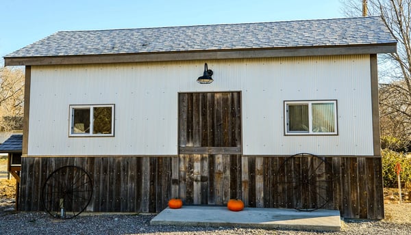 Corrugated metal barn